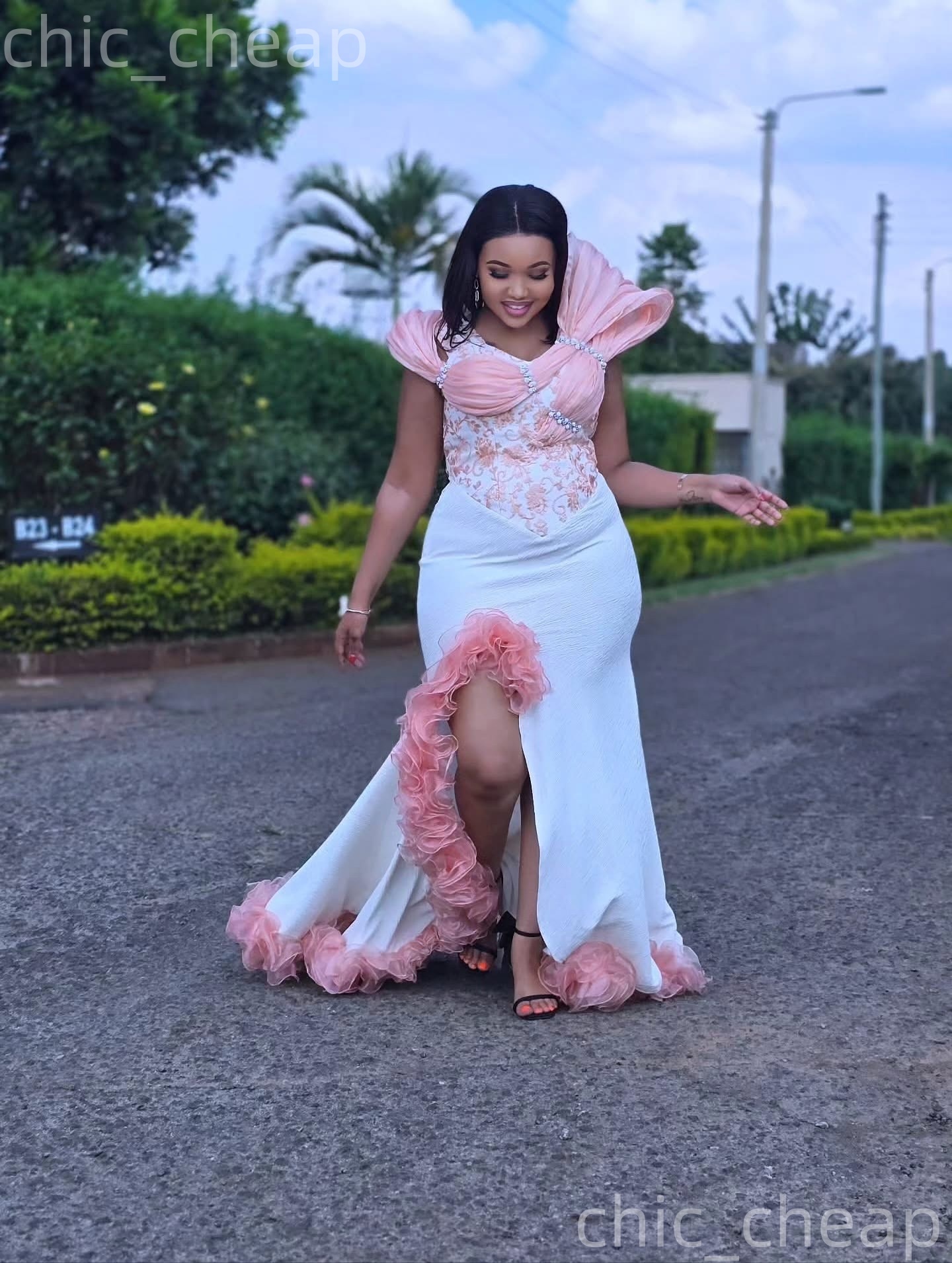 Aso Ebi White Mermaid Prom Dresses 2026 High Split Satin Stylish Evening Formal Party Second Birthday Engagement Gowns Plus Size Dress For Special Occ