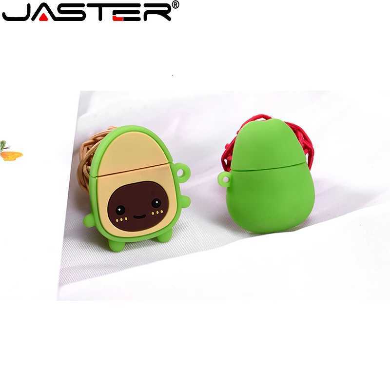 JASTER USB Flash Drives Avocado Pen Drive Cute Cartoon U Disk Key Chain Gifts Memory Stick 64GB Green Pendrive 32GB 16GB 8GB 4GB C251209