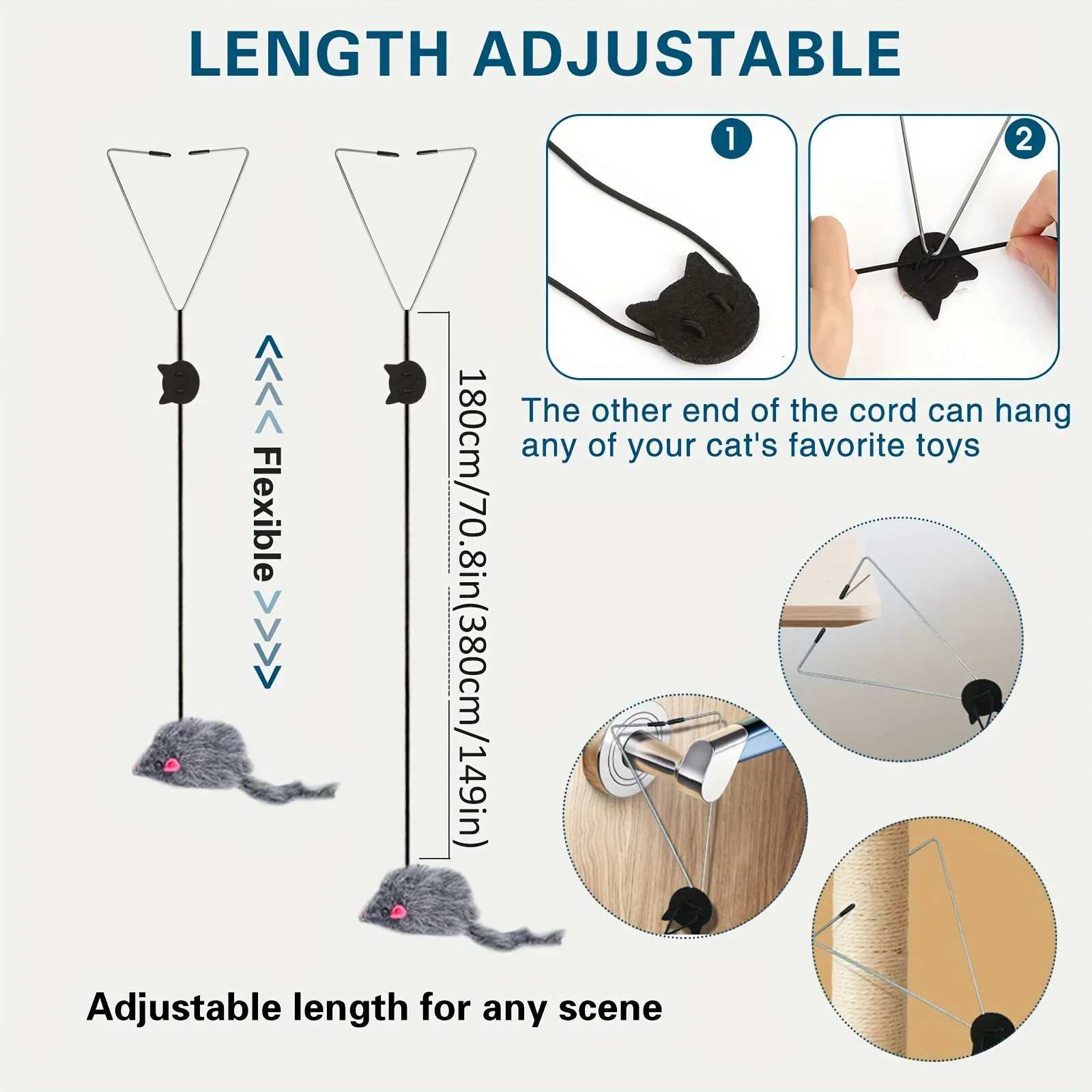 Interactive Stimulating Plush Cat Teaser Toy Retractable Wand for Healthy Play Cartoon Design Suitable for Medium Breeds M251209