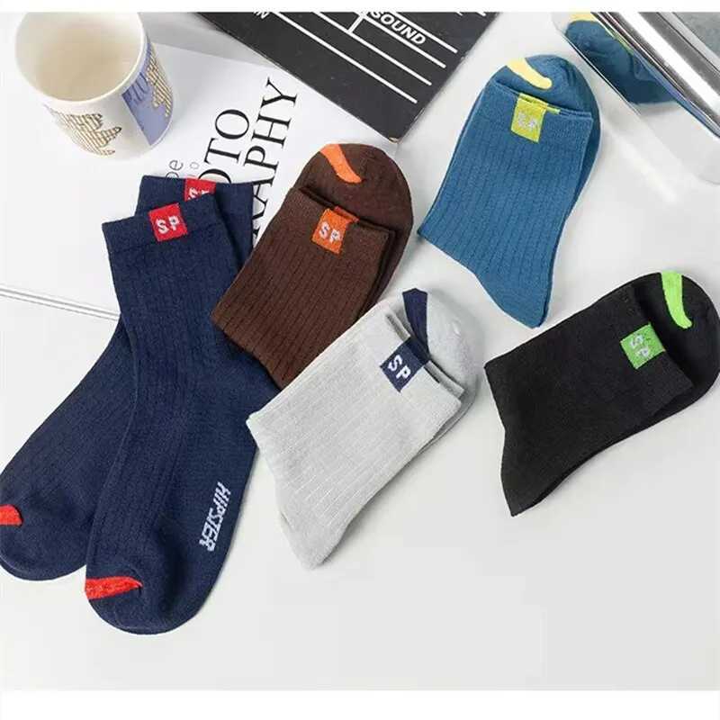 5 Pairs Premium Thickened Business Seasonal Versatile Stylish Mid-calf Socks for Men Anti-odor Mid-calf Athletic SocksT251209