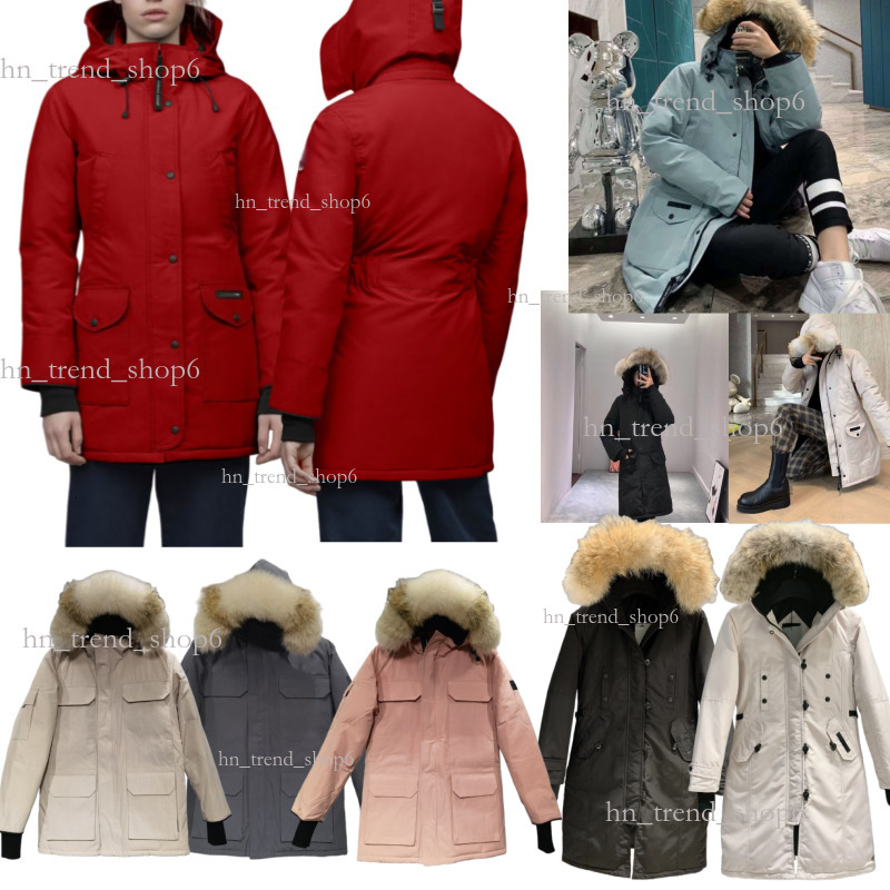 Women Parkas Designer Womens Down Jacket long canadian Coat Pocket Fur Collar Thermal Top Female Autumn And Winter Large Clothing Winter knee length hooded coat 5s2