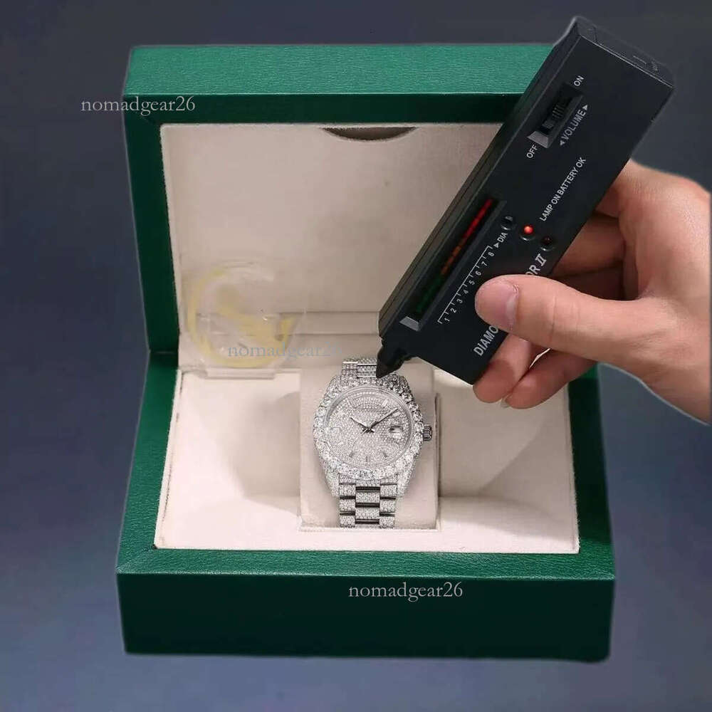 vvs moissanite diamond watch for Men/Women - Honeycomb moissanite watches Inlay Hip Hop iced out watch moissanite Crystal mossinate watch b84 ef2