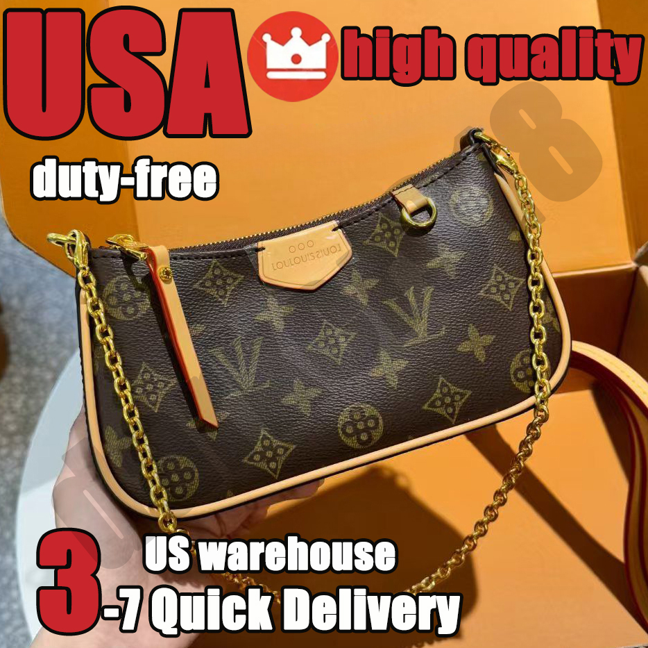 Designer bags shoulder bag fashion ladies genuine leather embossed crossbody old flower chain handbag luxury bag letters stripe underarm bag designer purse