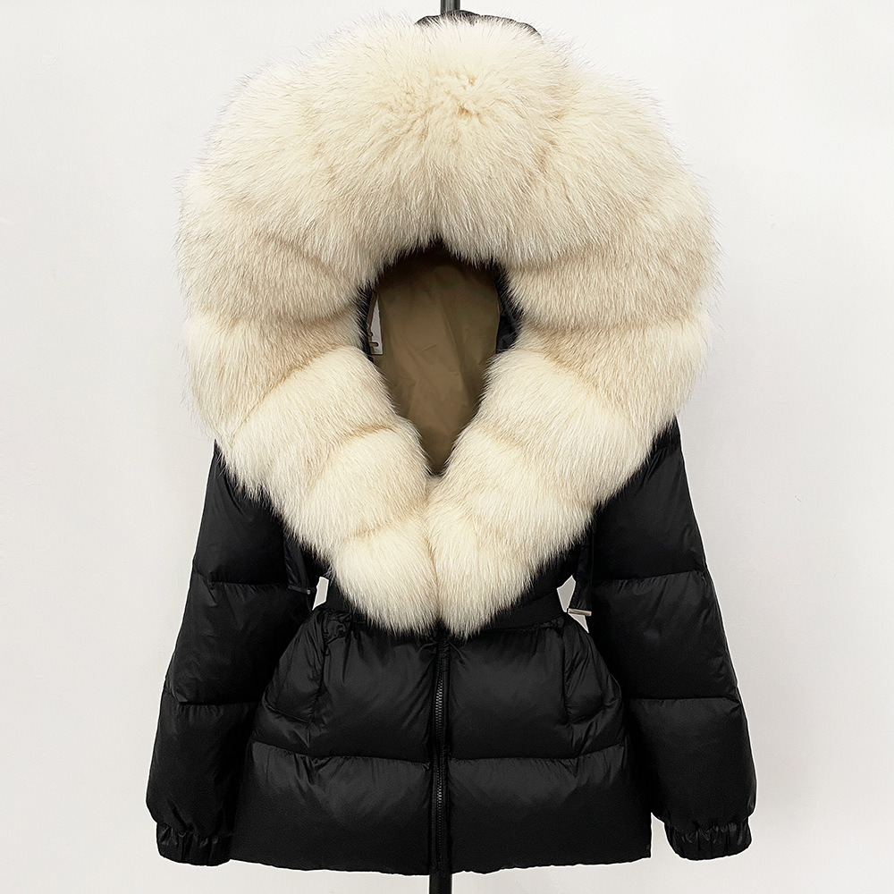 25 High-End Down Jacket for Women Korean and Japanese Style Premium Feel Mid-Length Thick Slimming Waist-Cinching Fox Fur Winter Down Jacket