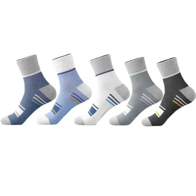 Mens Pure Cotton Socks Spring Striped Casual Socks Mens Anti-odor Antibacterial Business Socks High Quality Sports Sock MeiasT251209