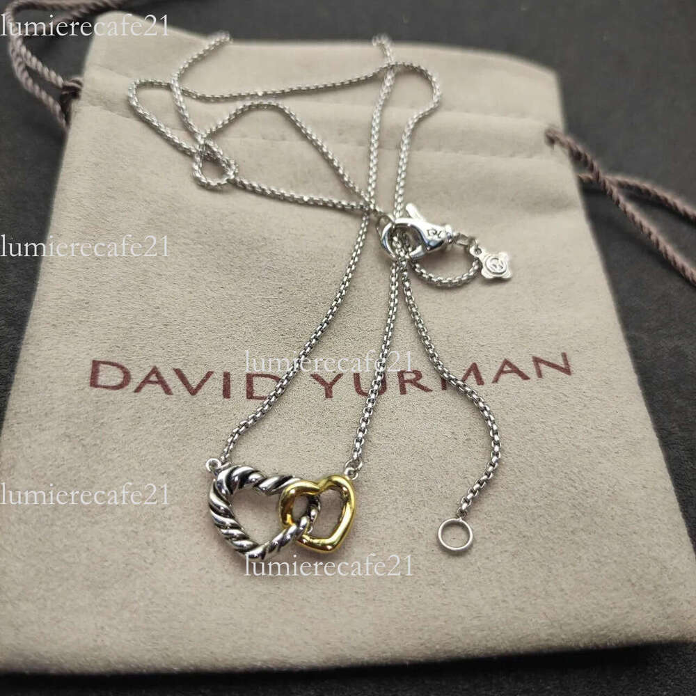 Davidlys necklace Designer high quality popular Jewelry Fashion Double Heart Buckle Color Block Necklace classical fashionable david yourman yurmab necklace 029