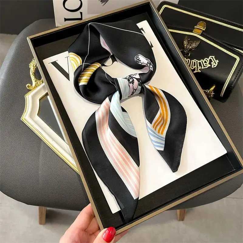 Luxury Luxury Silk Shawl Square Scarf Women Horse Satin Hijab Fashion Wraps Neckerchief Female Hair Bands Ribbon Headband Bandana 70CM Y251208