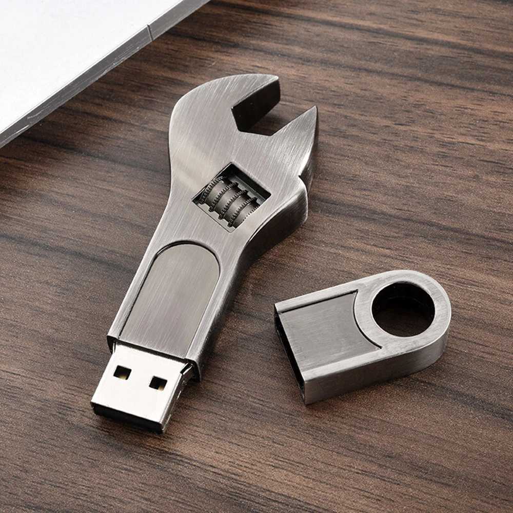 Binf Pendrive Metal Adjustable Wrench USB Flash Drives 512GB Memory Stick 32GB 64G 128G USB 20 Flash Memories Thumb Disk C251209