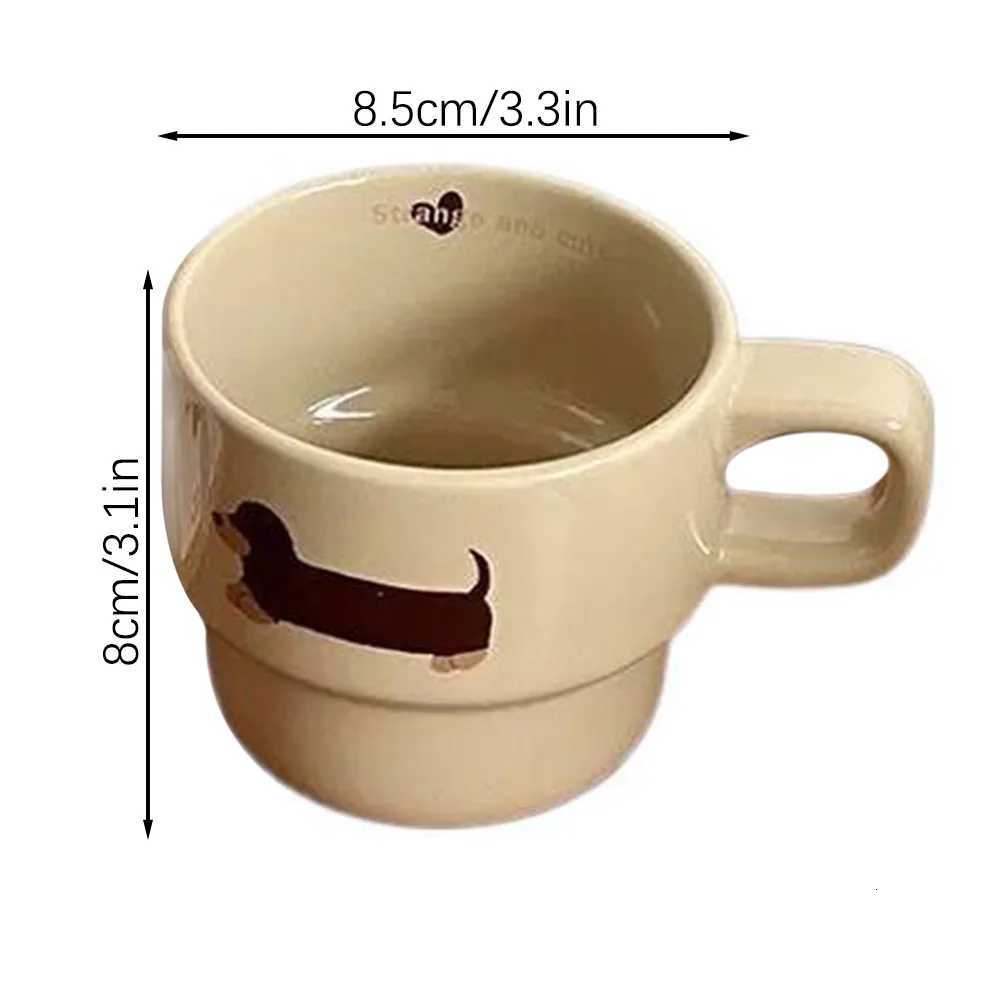 Dachshund Dog g Ceramic Cup Funny Cute Sausage Dog Milk Coffee g with Handle Present for Lovers Friends Christmas Gift H251209