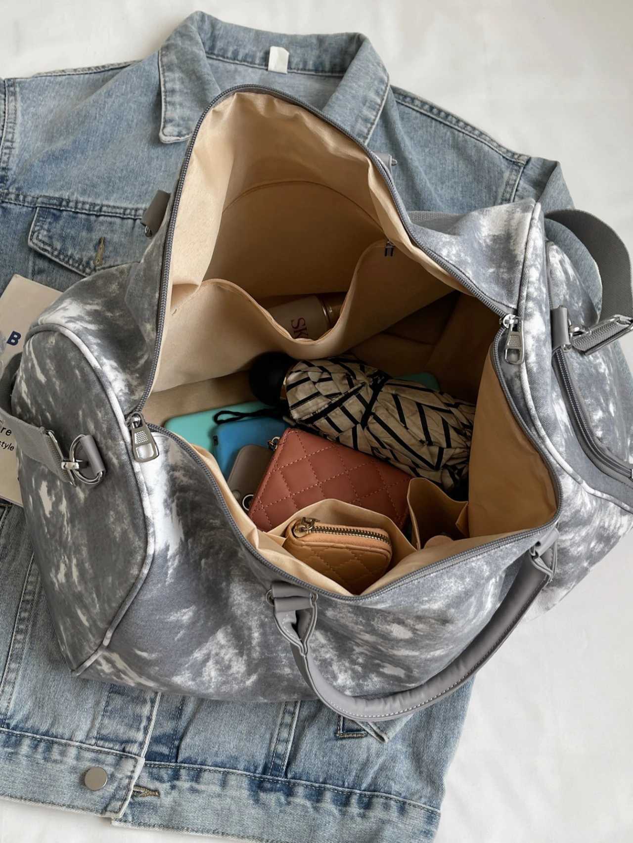 Fi Canvas Tie-dye Wens Travel Bag Luxury Designer Bost Bag Large capacity shoder crossbody bag with shoe cpartment Y251209