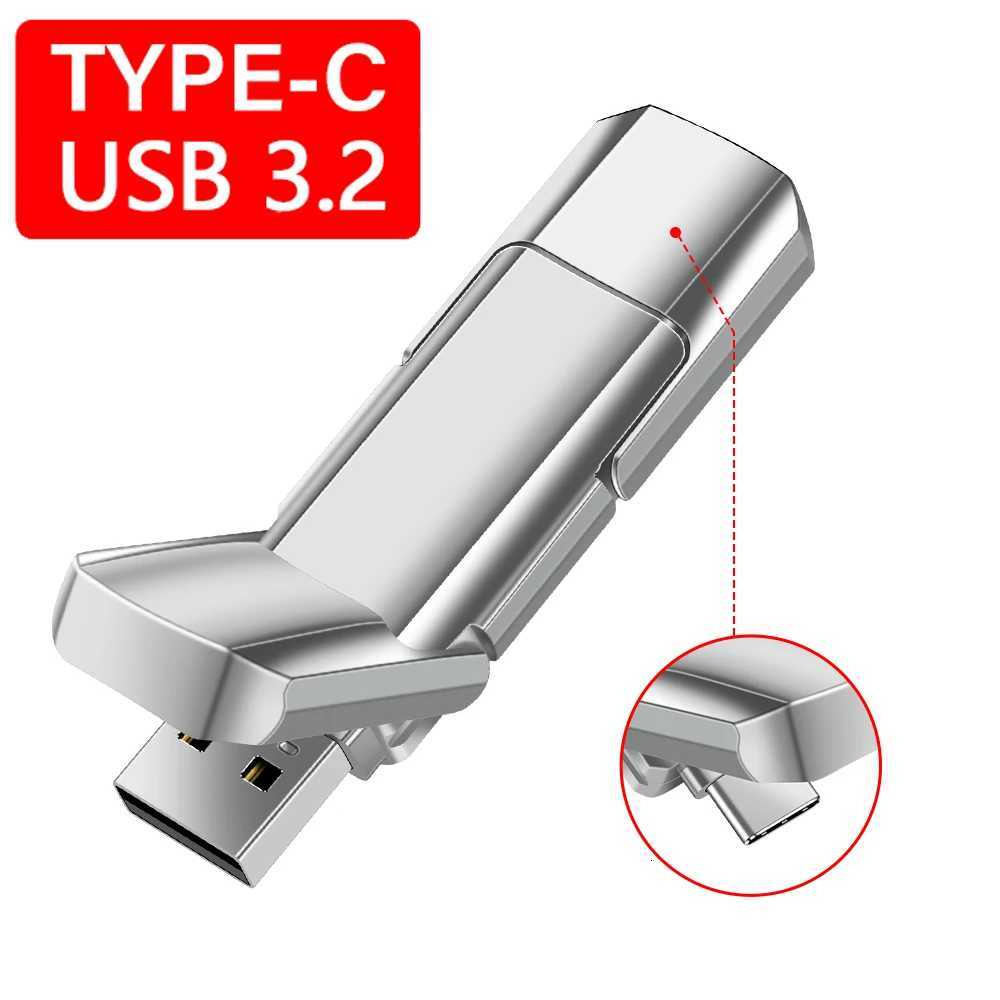 High speed TYPE C USB 32 Pen drive 256GB OTG 2 IN 1 Metal USB flash drive 128GB Pendrive 64GB USB flash drives Memory Disk C251209
