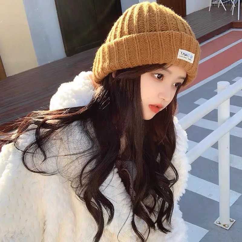 Luxury Solid Color Autumn Winter Hats For Women Woolen Knitted Warm Beanie Cap Outdoor Ladies Girl Crochet Ear Protection Bonnet Hat Y251209