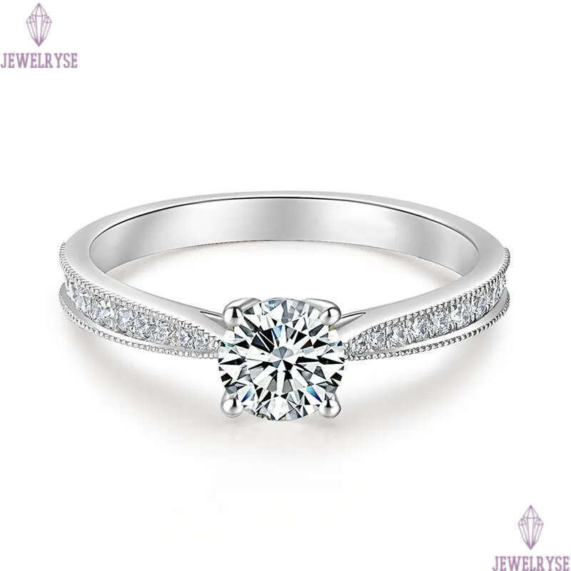 Hot Classic Four Claws Artificial Mosan Diamond Rings for Women S925 silver plated big stone love nail finger wedding Propose Ring Jewelry