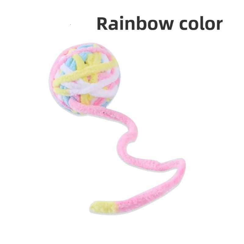 Colorful Yarn Balls Cat Toy with Bell Interactive Chewing Stuffed Toy Ball for Kittens Funny Pet Supplies M251209
