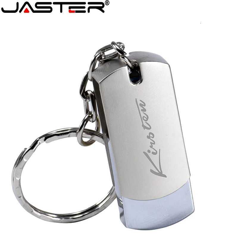 JASTER Portable Metal USB Flash Drive 64GB Mini Pendrive 32GB Silver Memory 16GB Key Chain Pen Drive Stick 8GB U Disk 4GB C251209