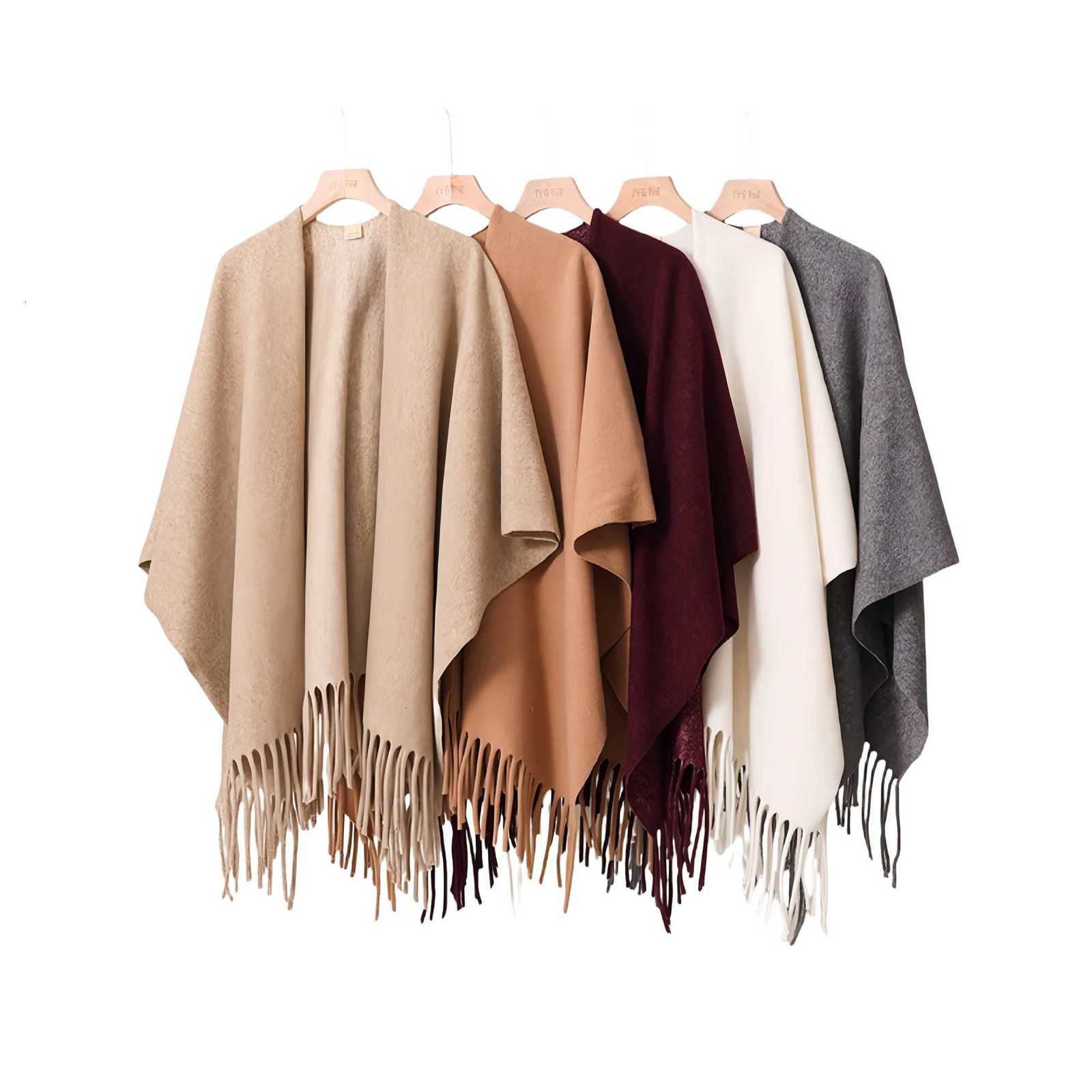 Luxury Winter Womens Poncho Warm Shawl Double-Sided Designer Thickened Blanket Luxury Scarf Female Cloak Cashmere Pashmina Cape Stole Y251208