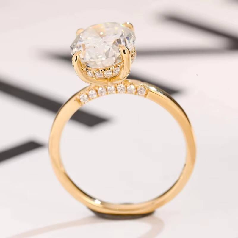 10k 14k 18k Solid Gold Lab Grown Diamond Engagement Ring for Men Women Igi Gia Certified 2ct 3ct Vvs Lab Diamond Jewelry Custom