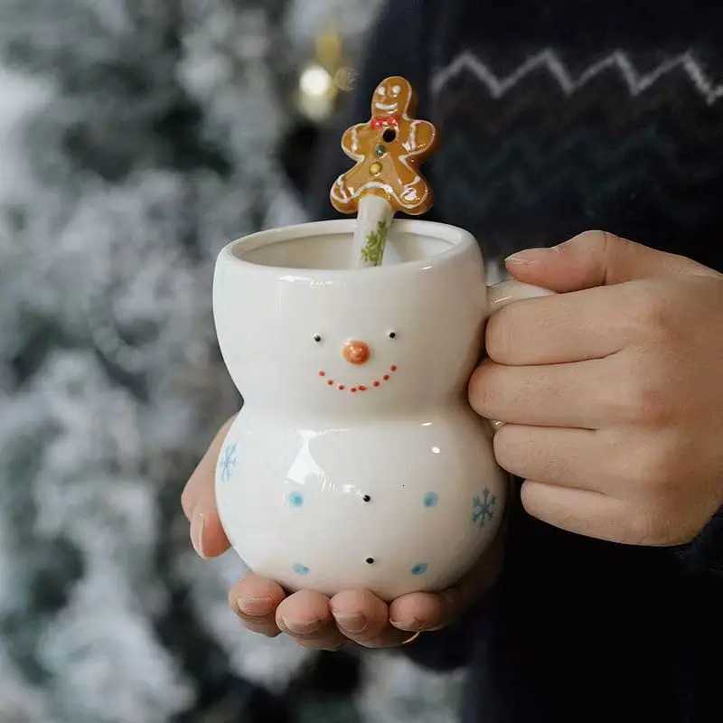350ML Snowman g Creative Large Capacity Ceramic Cup Coffee Cups Lovely Men and Wen Birthday Christmas Gift Dormitory Fund H251209