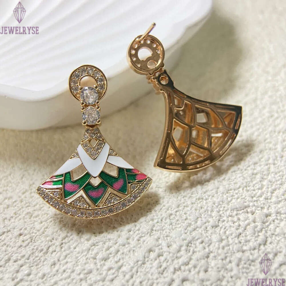 2025 new luxury sector designer earrings for women 18k gold retro vintage enamel stud earring ear rings earings necklace jewelry