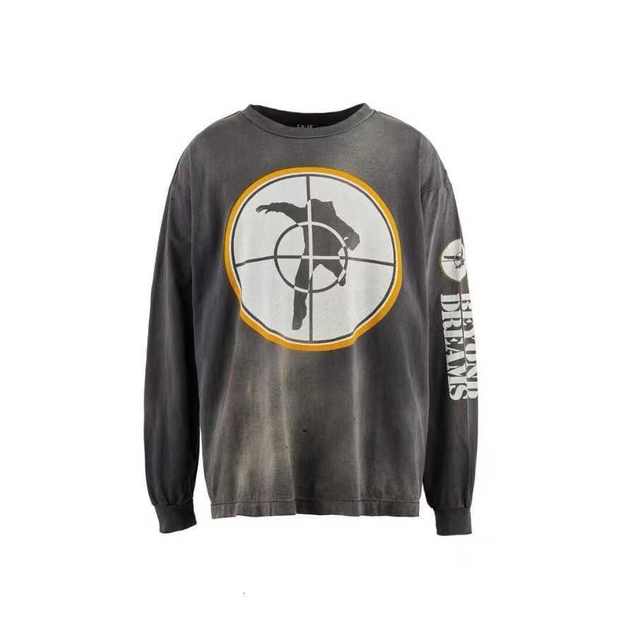 American-style street hip-hop washed vintage loose casual vintage long-sleeved T-shirt for men and women, a pair of thin-style hoodie for couples X241