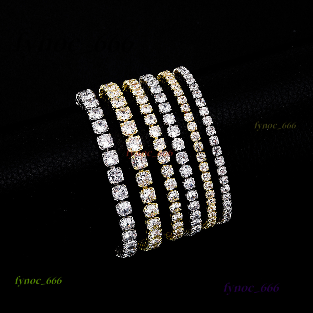 7"-30" Hip Hop Tennis Chain Necklace Bracelets Bling Moissanite Jewelry Accessory Gold Plated TopBling Graduated