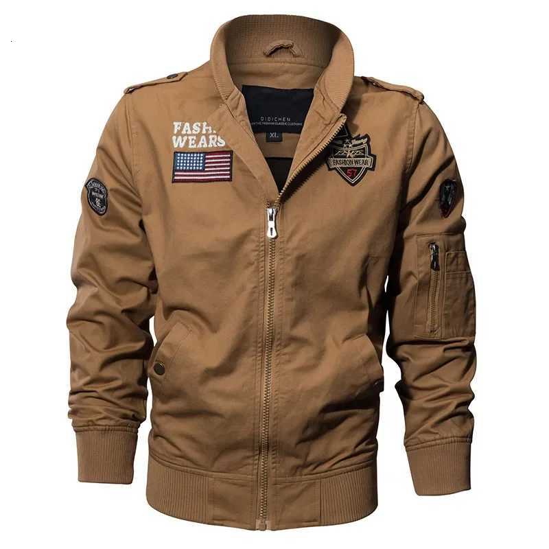 New Spring Military Style Pilot Jacket Multi-pocket Men Tactical Flight Jacket Autumn US Air Force Motorcycle Outwear Cotton W251209