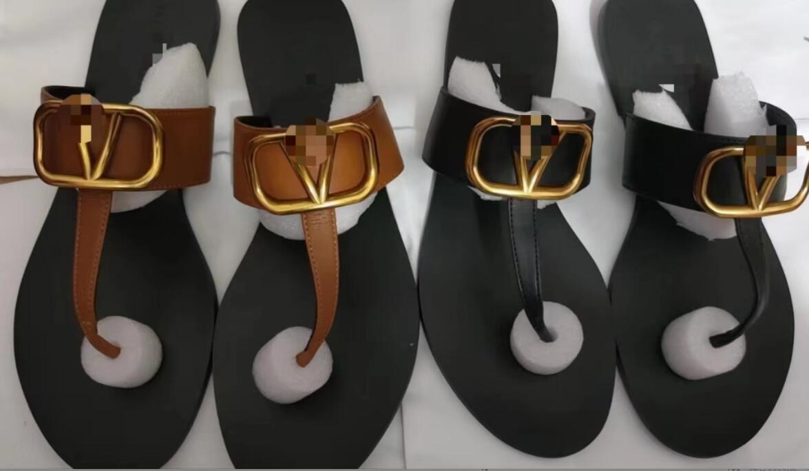 Sandal Beach slippers Classic Flat heel Summer Lazy Designer fashion Cartoon Big Head flops leather lady Slides women shoes Hotel Bath Ladies sexy Slippers V25