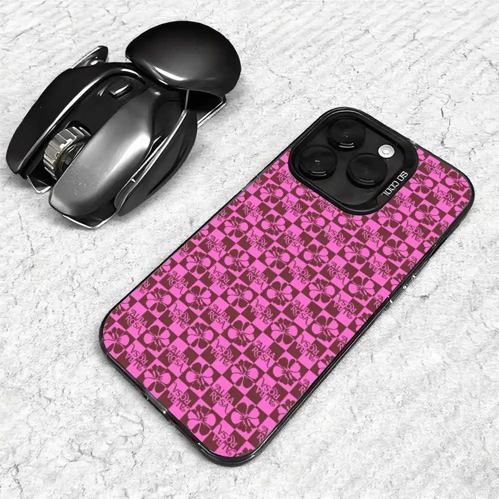 Fashion A-ALBA R-ROSA Phone Case For IPhone 11 12 13 14 15 16Pro Max Plus Protect Plating Phone Cover C251209