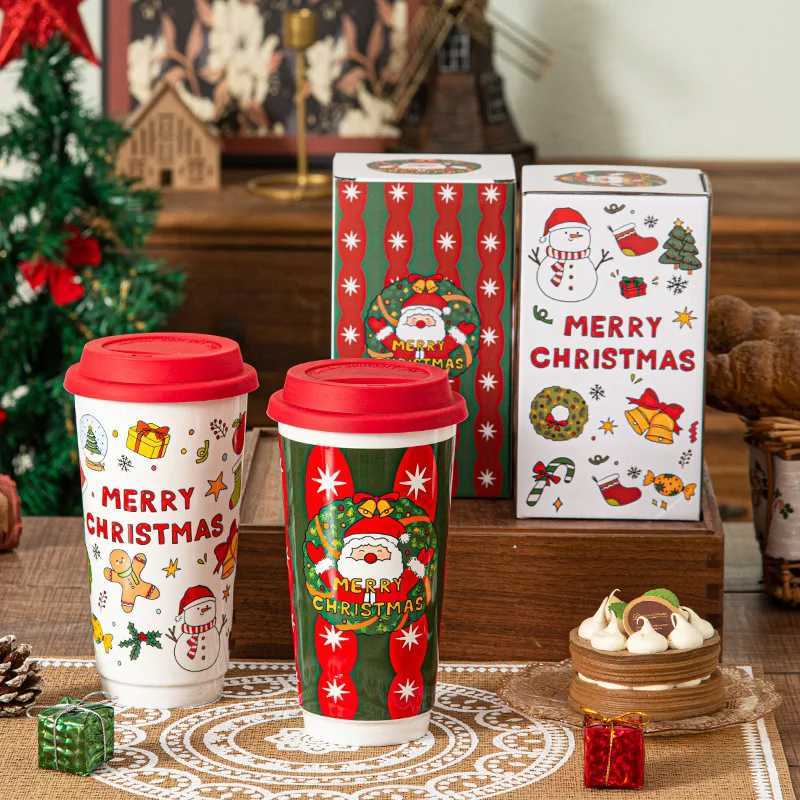 Christmas Ceramic g Cute Girl Portable Student Min g Outdoor Portable Sports Cup Gift Cup Christmas Gifts H251209