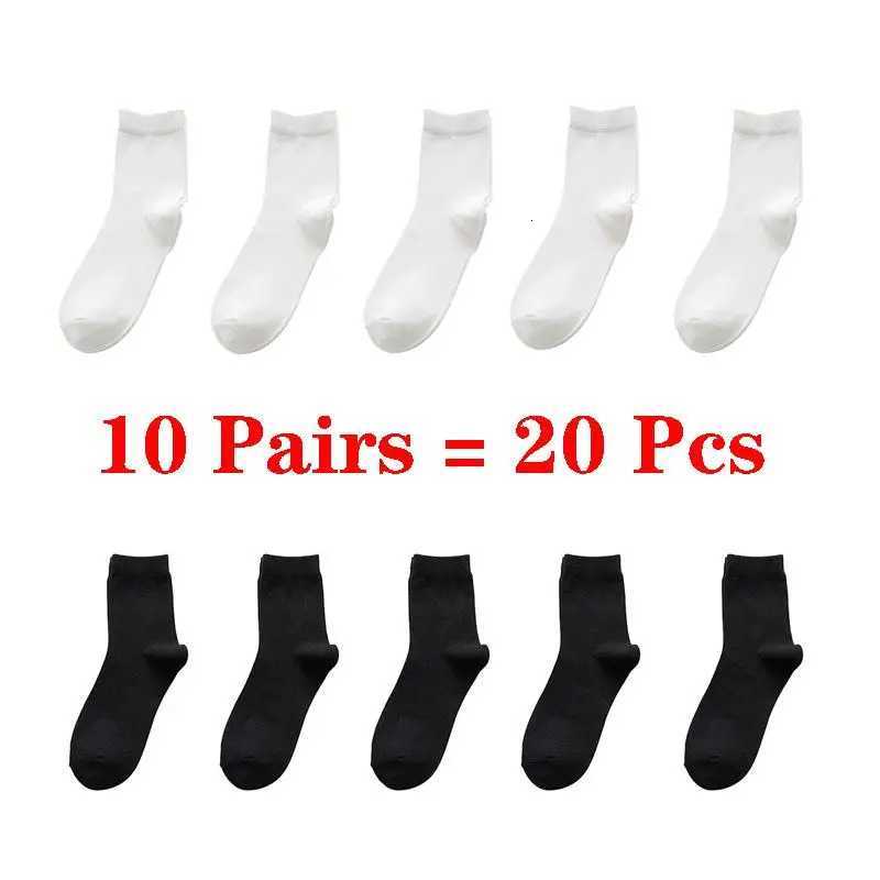 10 Pairs 20 Pcs Business Casual Cotton white Socks Men Spring Autumn Winter Solid Colors Crew Socks Male Breathable Socks MeiasT251209