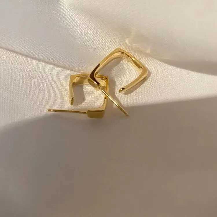 Irregular Glossy Gold-plated Geometric Square Design Small Internet Celebrity Niche Stud Earrings Women K251209 H260202