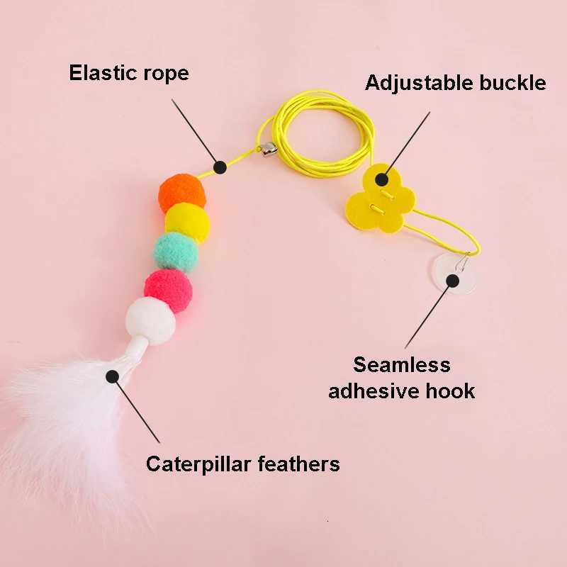 Funny Cat Toy Interactive Cat Toys Hanging Long Rope Swing Teasing Cats Toy for Kitten Elastic Hanging Door Teasing Cat Supplies M251209