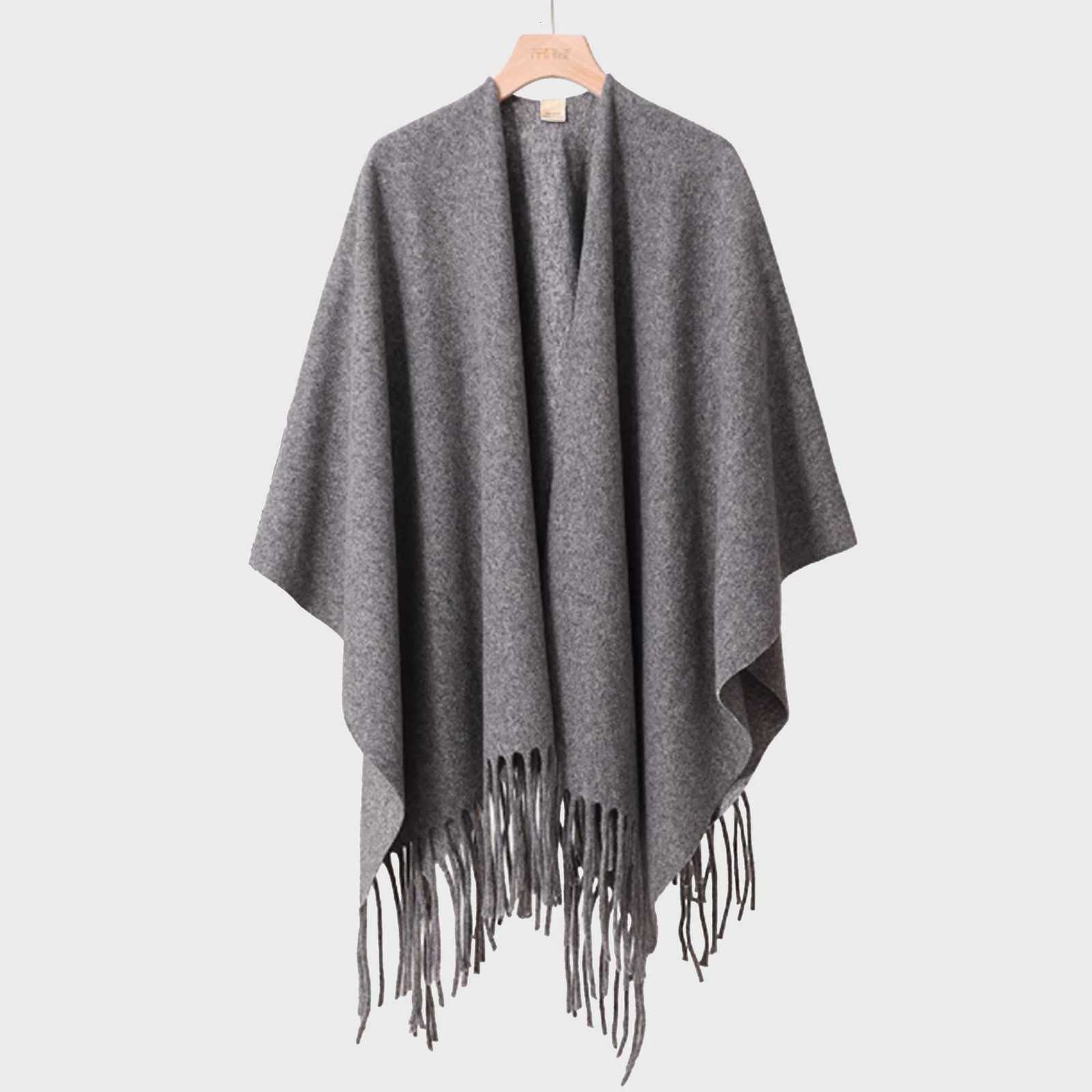 Luxury Winter Womens Poncho Warm Shawl Double-Sided Designer Thickened Blanket Luxury Scarf Female Cloak Cashmere Pashmina Cape Stole Y251208