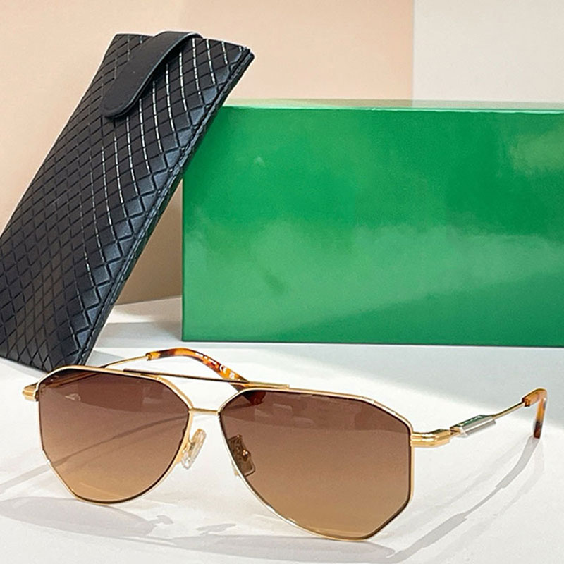 Mens Geometric Sunglasses With Metal Full Frame Design Fashionable Versatile Neutral Style UV Resistant Suitable For Outdoor Driving BTV3811