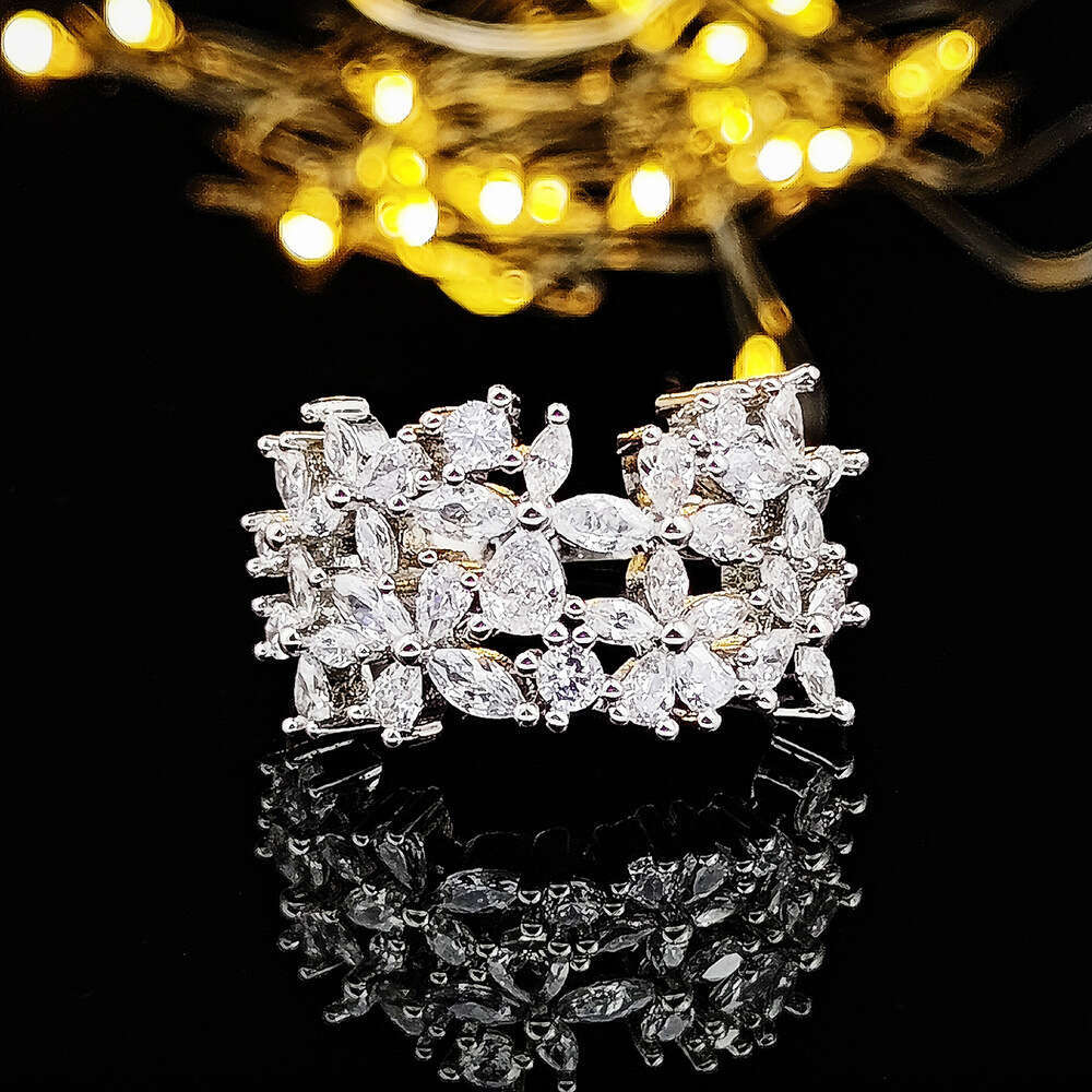 European and American Cross-Border Amazon New Leaf-Shaped Irregular Ring for Women, Niche High-End Design r6978