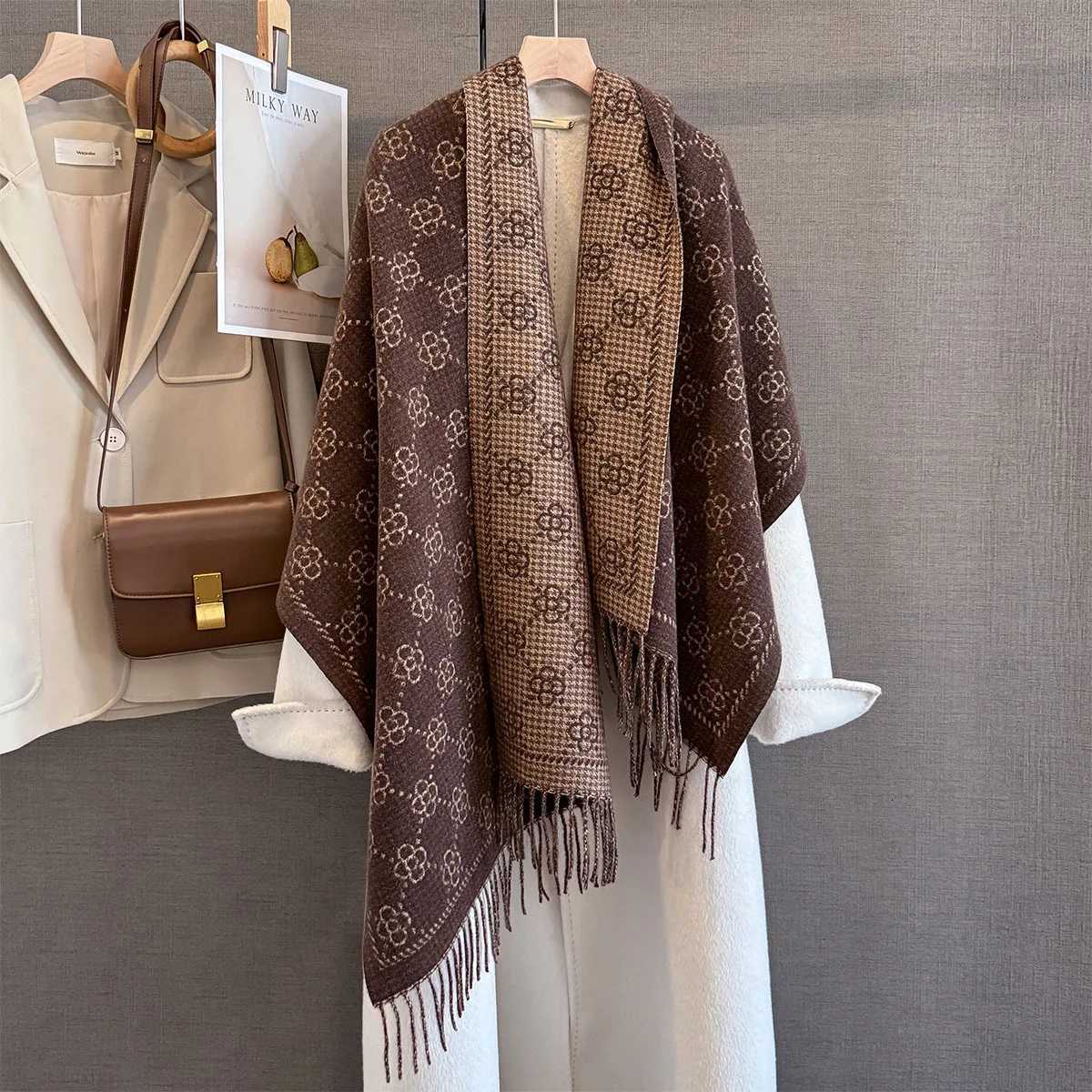 Luxury Luxury Duplex Printing Winter Cashmere Scarf Women Warm Pashmina Long Tassel Scarves Female Print Shawl Thick Foulard Bufanda Y251208