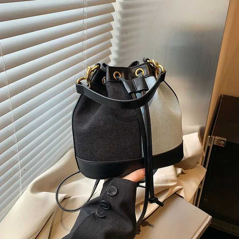JIAERDI Denim Color Block Handheld Bucket Bag Wen Pahwork Fabric Large Capacity Shoder Bag Ladies Cmuter Crossbody Bags Y251209