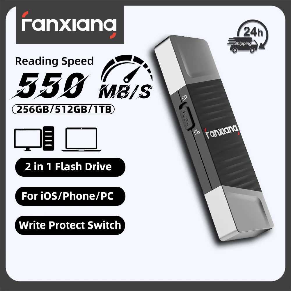 Fanxiang FF397 550MB/s USB Flash Drive With Write Protect Button 512GB 1TB High Speed Solid State Pen Drive For Laptop Phone PC C251209