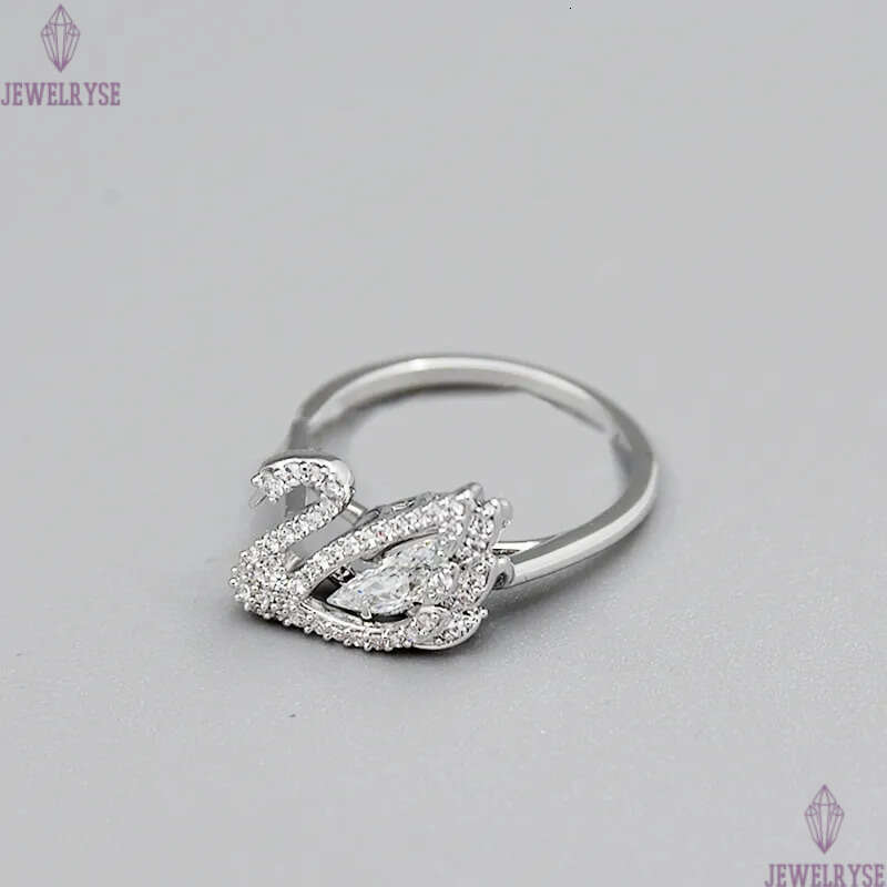Luxury austria white crystal cute goose ring for women girls sweet lovely animal shining diamond jumpy stone wedding party engagement rings jewelry