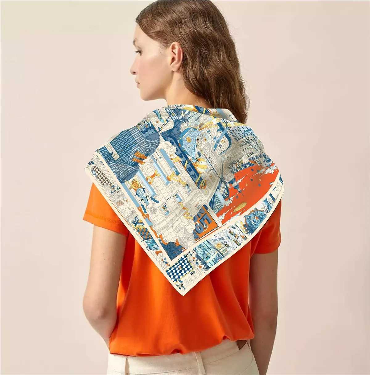 Luxury New Summer Air-conditioned Room Warm Square Scarf French Fashion Womens Shawl Gift Fashion Trend Headscarf Y251208