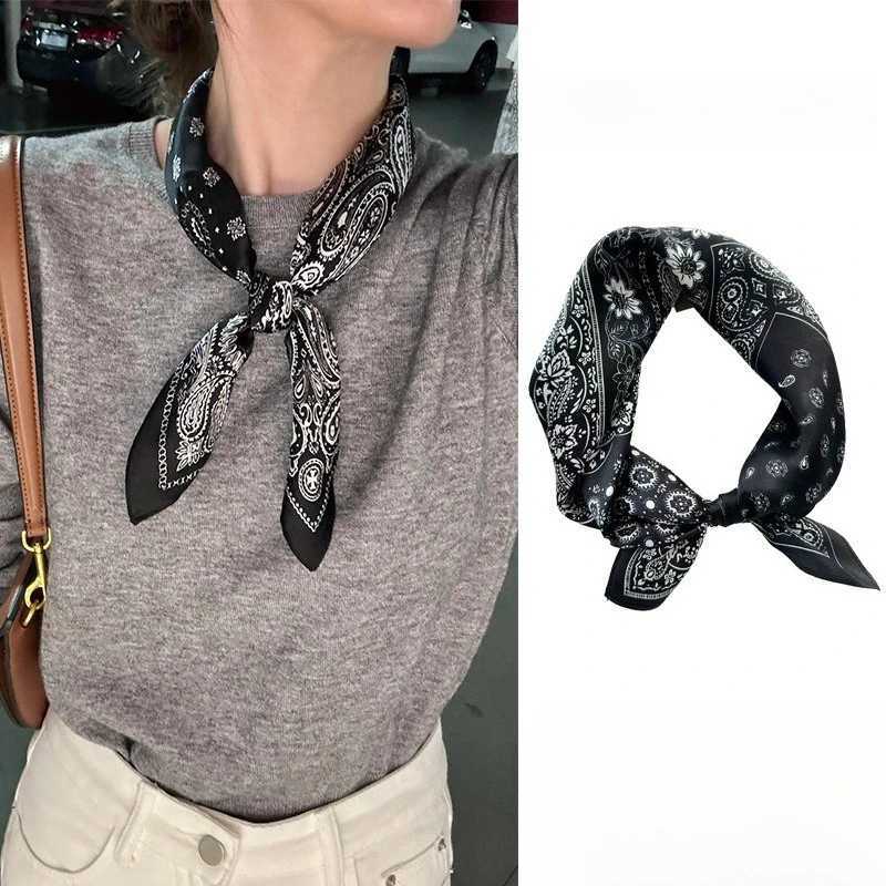 Luxury Silk Scarf Neck with High-end Feel Womens 2025 New Style Small Square Scarf Paired with Shirt Scarf and Neck Fashionable Y251208