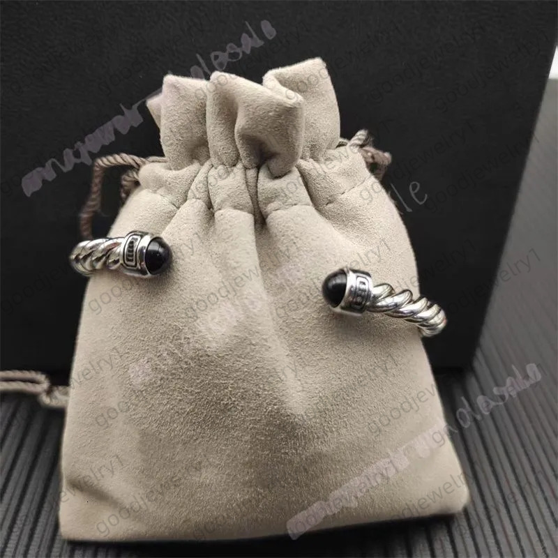 Designer David Jewelry Yurmabs Bracelet Twisted Cuff Bangle Designer Bracelets for Mens Women Charm Golden Black Diamond 6mm Silver Wire Source Factory Cable 12c