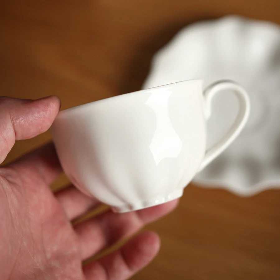 plates Nordic minimalist white ceramic coffee cups Small capacity 200ml dessert g Exquisite ceramic tableware tea cups H251209