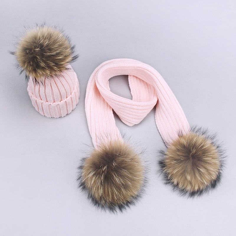 Double Real Fur Pom Hat Women Winter Caps Knitted Wool Hats Skullies Beanies Girls Female Natural Two Fur PomPom Beanie Hat 240717 - view 6