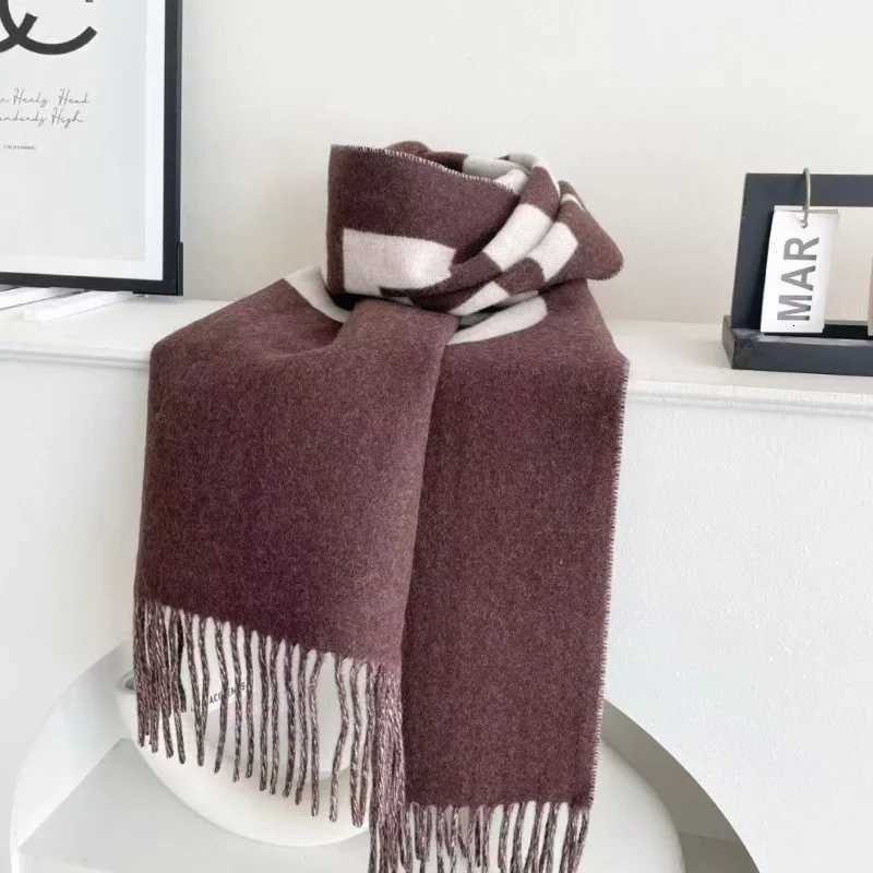 Luxury New cashmere scarf letter scarf autumn and winter Nordic style woven gift tassel five color scarf shawl Y251208
