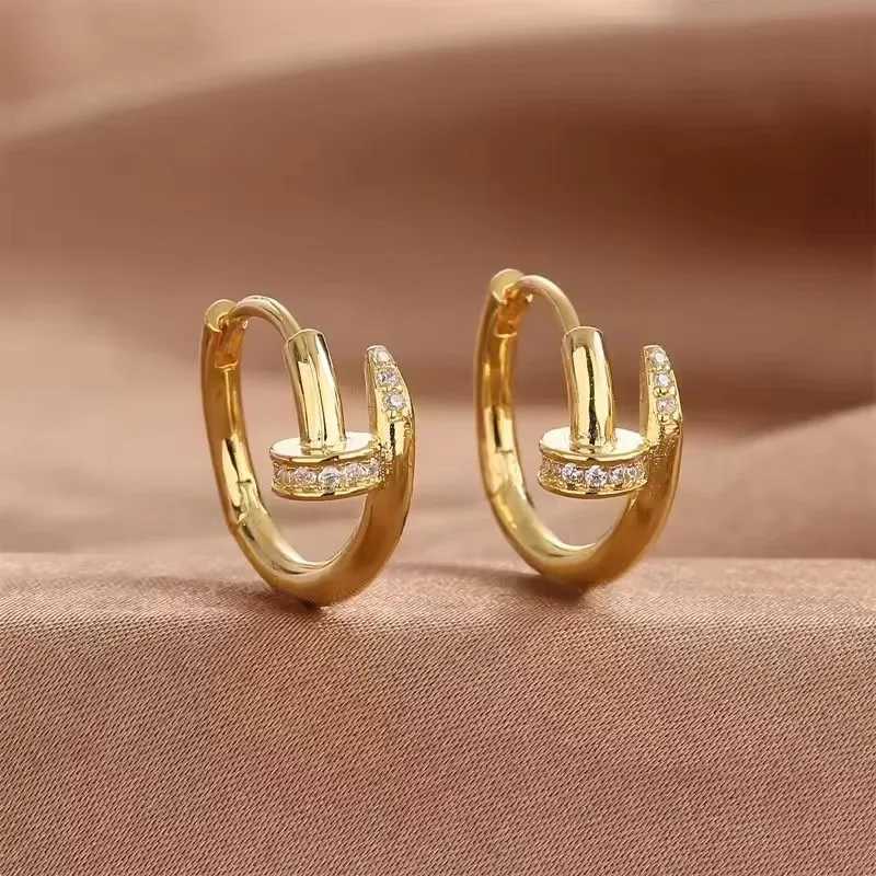 Charming Shiny Crystal Round Hoop Earring For Women Minimalist Shaped Earrings Gold/Silver Trendy Jewelry K251209 H260129