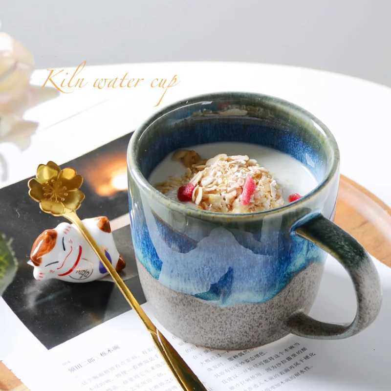350Ml Ceramic Milk Coffee Breakfast gs Gradual Change Starry Cerative Retro g Tea Off Water Cup Ju Beer Cups Drinkware H251209