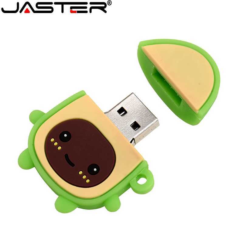 JASTER USB Flash Drives Avocado Pen Drive Cute Cartoon U Disk Key Chain Gifts Memory Stick 64GB Green Pendrive 32GB 16GB 8GB 4GB C251209