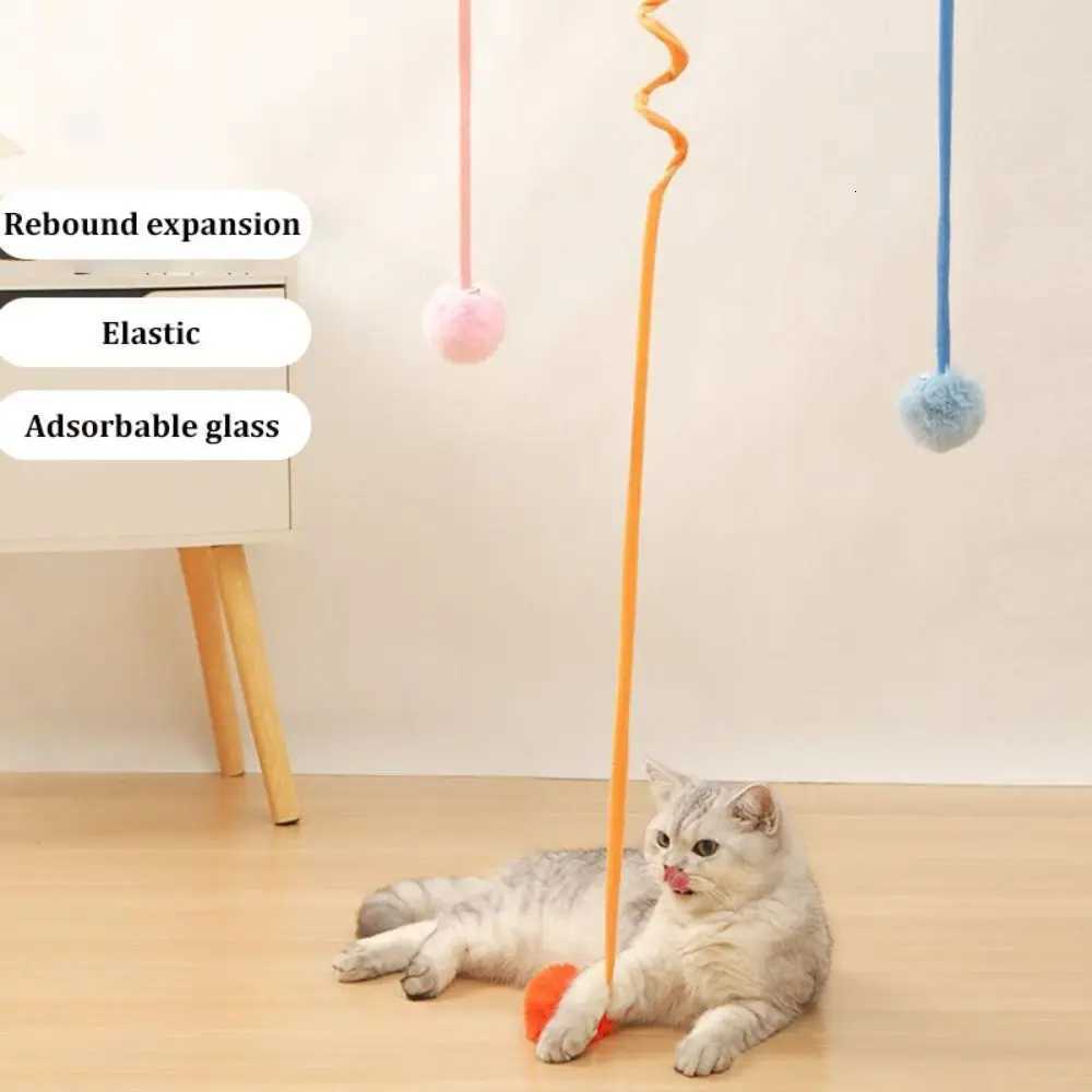 Cats Supplies Adsorbable Spring Rope Ball Relieve Boredom Hanging Bell Plush Ball Attractive Interactive Play Pet Toy M251209