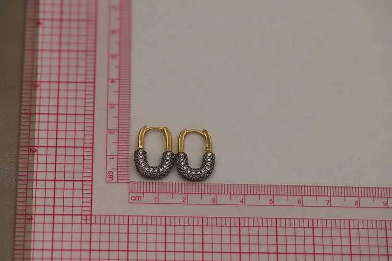 Full Crystal Geometric Stud Earrings for Women Fashion Brand Jewelry Luxury Zirconia Letter Earrings Party Accessories J251208